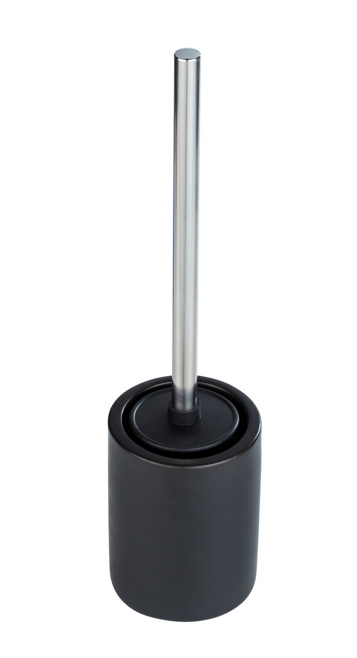 Perie de toaleta cu suport, Wenko, Laviano, ceramica/inox/silicon, negru - imagine 6